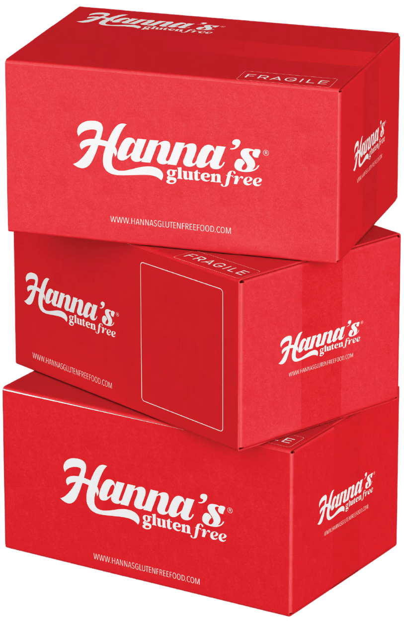 Hanna's Gluten Free product boxes